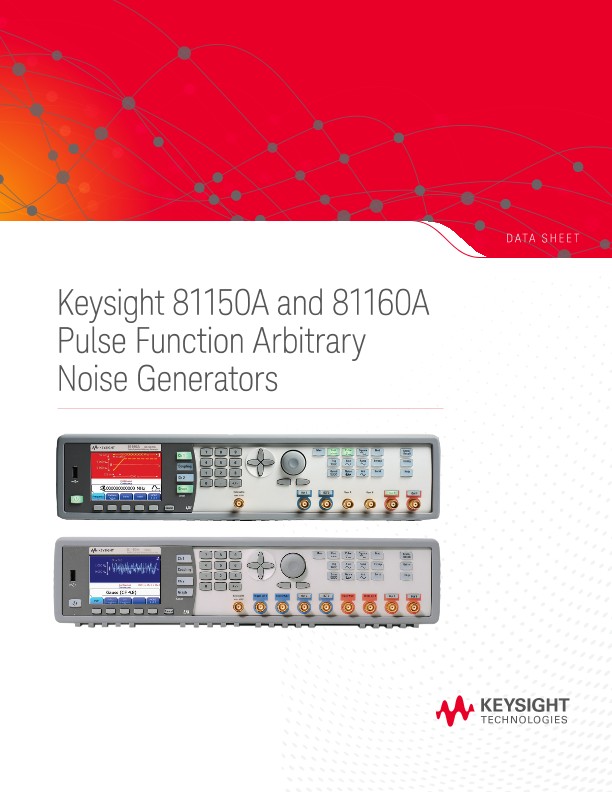 81150A and 81160A Pulse Function Arbitrary Noise Generators PDF Asset
